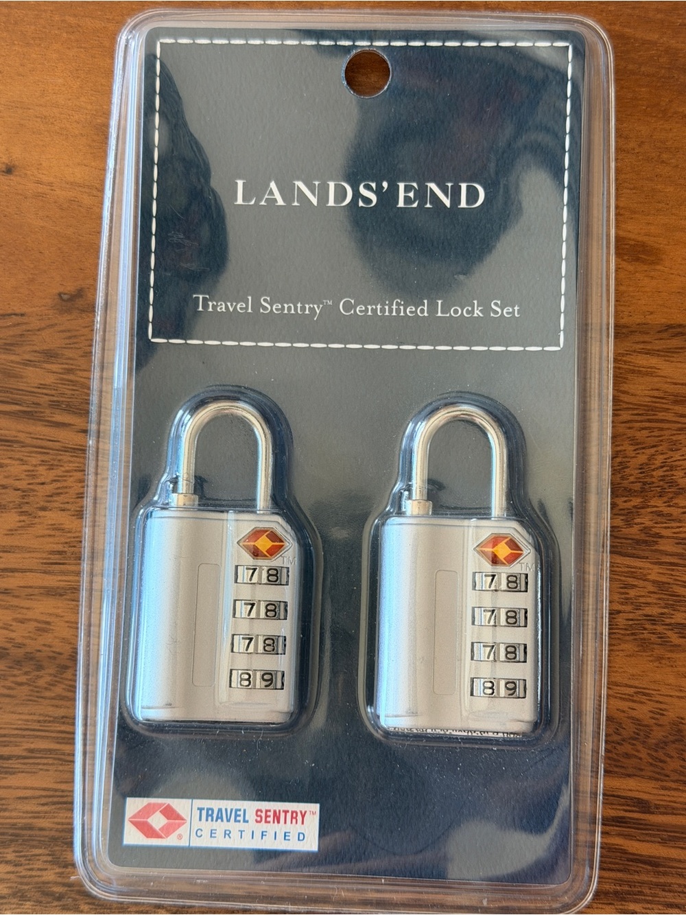 Lands' End Silver TSA-Approved Combination Lock Duo